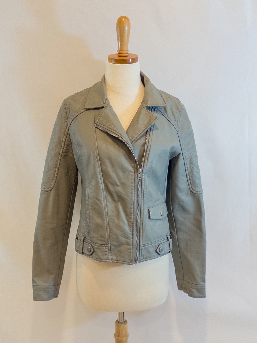 JACK by BB Dakota Grey Faux Leather Moro Jacket- S
